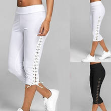 Women High Waist Cropped Trousers Pants Elastic Bandage Leggings  Seamless Gym Fitness PantsNew 2024 - buy cheap