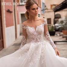 ETHEL ROLYN A-Line Wedding Dress 2022 Long Sleeve Illusion Appliques Elegant Sweetheart Bride Gowns Customized Vestido De Noiva 2024 - buy cheap
