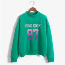 Moletom de gola alta k-pop jungkook97, roupa de hip-hop, jungkook97, harajuku kpop, bangtan, love yourself, kpop, jungkook97, roupa de suéter 2024 - compre barato