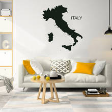 Italy Map Wall Sticker World Map Silhouette Wall Decal Home Decoration For Living Room Revoocable Vinyl Mural DW10658 2024 - buy cheap