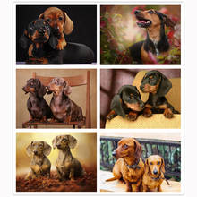 Diamond Painting Dachshund Dog Animal 5D DIY Full Square Round Drill Diamond Mosaic Embroidery Dog Cross Stitch Set Home Decor 2024 - buy cheap