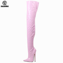 jialuowei Fetish Thigh High Boots Women 7 inch/18 cm Extreme High Heels Sexy Stiletto Thin Heel Over-The-Knee Zip Crotch Boots 2024 - купить недорого