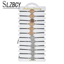 12pcs/set Tree of Life Charm Bracelets Set Women Adjustable Rope Rhinestone Bracelet Wristband Bohemia Gold Silver Color Jewelry 2024 - buy cheap