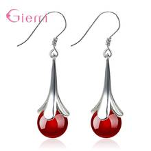 Luxury Women Wedding Party 925 Sterling Silver Long Drop Earrings Natural Stone Piercing Earrings Korean Style Jewelry 2024 - buy cheap