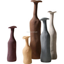 Скандинавская креативная керамическая ваза, Простая цветная художественная модель Morandi, украшение для гостиной, домашние аксессуары 2024 - купить недорого