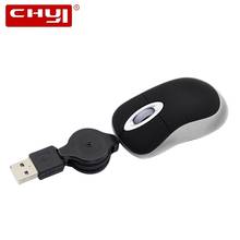 CHYI Mini 3D Retractable USB Optical Mouse Ergonomic Lovely Wired Gaming Office Small Mice Kids' Gift For PC Laptop Notebook 2024 - buy cheap
