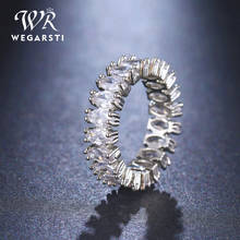 Wegarsti noivado anel de dedo para as mulheres grande pedra clara zircônia anéis cristal instrução jóias finas presentes do sexo feminino 2024 - compre barato