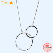 Trustdavis Minimalist 925 Sterling Silver Hollow Round Pendant Short Clavicle Necklace Gift For Women Wedding Fine Jewelry DA02 2024 - buy cheap