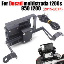 Suporte usb de navegação de celular, suporte de celular com carregamento de telefone para ducati multiroad 950 1200 1200s 2015-2017 2024 - compre barato