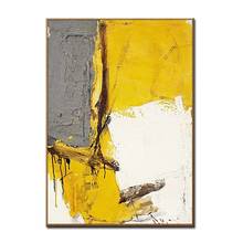 Grey And Yellow Handpainted Abstract Oil Painting Modern Wall Art Living Room No Frame Picture Home Decoration Painting Unframe 2024 - buy cheap