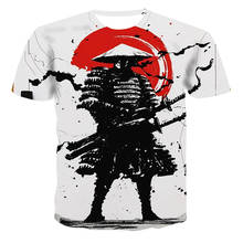 Футболка Мужская/женская с 3D-принтом самурая, модная рубашка с круглым вырезом и коротким рукавом, уличная одежда в стиле Харадзюку, хип-хоп, топы ниндзя 2024 - купить недорого