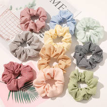 2020 New Scrunchie Band 10pcs/lot Plaid Hair Scrunchies Pack Bulk Sale Brand Quality VSCO Girls Hairbands Set 2024 - buy cheap