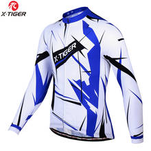 X-Tiger 100% полиэстер Мужская велосипедная Джерси велосипедная одежда быстросохнущая велосипедная одежда с длинным рукавом Maillot Ropa Ciclismo hombre 2024 - купить недорого