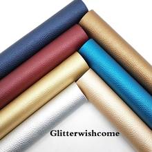 Glitterwishcome-láminas de piel sintética para lazos, láminas metálicas de 21x29cm, tamaño A4, para lazos, lichi, PU, GM5103B 2024 - compra barato