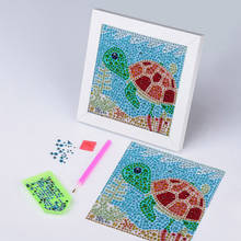 Adesivos de pedras para crianças figuras animais fofos pintura de diamantes tartaruga crianças 5d kit de ferramentas brinquedos educativos faça você mesmo 2024 - compre barato