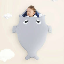Cama de bebê macia antichutes, colcha, carrinho de bebê com desenho, saco de dormir fofo de tubarão para bebês de 0-12 meses 2024 - compre barato