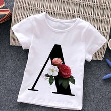 Camisa unissex de verão, camiseta estilo alfabeto, moda feminina, retrô, gola redonda, para meninos e meninas 2024 - compre barato