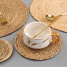 1Pc Kitchen Desk Mat Corn Water Grass Handmade Weave Round Coaster Pad Mat Heat Insulation Placemat Table Decoration Accessories 2024 - buy cheap