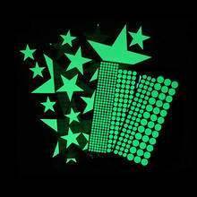 Pegatinas fluorescentes de estrellas luminosas para decoración de la casa, adhesivos de pared 3D con estrellas que brillan en la oscuridad para dormitorio de niños, 435 unds/paquete 2024 - compra barato