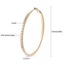 Hanreshe Cute Hoop Earrings Hiphop Jewelry Small Crystal Exquisite Earrings Statement Gold Rose Gold Black Earring Women Gift 2024 - buy cheap