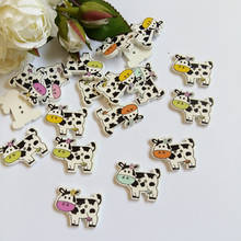 50pcs/lot Cute Dairy cow buttons Sewing Scrapbook Wooden Buttons for Craft Scrapbooking Sewing Accessories 2024 - buy cheap