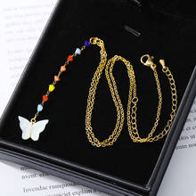 Женское акриловое ожерелье-бабочка, длинная цепочка с подвеской до ключиц в стиле «Бохо» 2024 - купить недорого