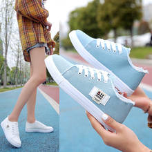 Women's Canvas Shoes 2021Spring New Style Sneakers Ladies Lace-up Casual Shoes Breathable Walking Canvas Shoes Female Flat Shoes 2024 - buy cheap