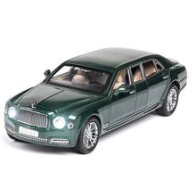 Coche de alta simitación 1:24 para Bentley Mulsanne edición extendida, vehículo de aleación de Metal, modelo de juguetes con luz de sonido, Puertas Abiertas 2024 - compra barato