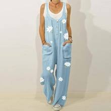 Женский слитный комбинезон с цветочным принтом, джинсовый комбинезон, длинные штаны 2024 - купить недорого