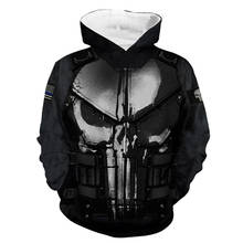 Punisher Fashion Hoodies 3D Printing Men's Casual Hooded Sweatshirt Autumn Winter Trendy Pullover Comfortable Hoodie Male Tops 2024 - buy cheap