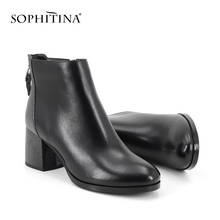 SOPHITINA Mixed Colors New Boots Fashion Zipper Comfortable Round Toe High Quality Genuine Leather Shoes Women Ankle Boots SC335 2024 - buy cheap