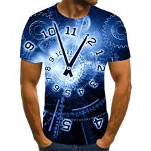 Men's new 3D vortex printed T-shirt, 3D printed T-shirt, 3D hip-hop T-shirt, clock T-shirt,  men's and women's T-shirt 2024 - buy cheap