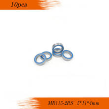 MR115RS Bearing ABEC-5 10PCS 5X11X4 mm Miniature MR115-2RS Ball Bearings Blue Sealed MR115 2RS Bearing 2024 - buy cheap