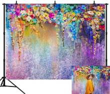 Floral casamento pano de fundo roxo colorido flor fundo da parede nupcial chuveiro cena romântica fotografia backdrops 2024 - compre barato