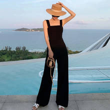 Summer Casual Retro Beach Loose Jumpsuits Women Elegant High Street Sexy Strap Sleeveless Pocket Party Romper Long Jumpsuits 2024 - buy cheap