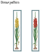 Gladiolus amarelo ponto cruz kit planta aida tecido 18ct 14ct 11ct unprint lona algodão linha kits de ponto cruz para adultos 2024 - compre barato