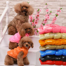 Roupas para cães de estimação, outono quente inverno grosso mais para baixo colete, pequeno e médio tamanho teddy schnauzer para baixo colete e roupas de gato grosso 2024 - compre barato