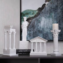 Modelo arquitectónico de estilo europeo Retro, antiguo romano, decoración, muebles para el hogar, columna, templo griego, modelo de construcción, estatua 2024 - compra barato