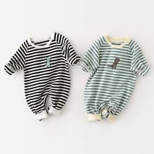 2022 Newborn Baby Spring Autumn Cotton Clothing Striped Baby Romper Boys Dinosaur Costumes Toddler Girls Jumpsuit 2024 - buy cheap