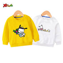 Sudadera con capucha para niños y niñas pequeñas, ropa de algodón con dibujos animados de conejo pochacco, color blanco, 4 años, otoño 2024 - compra barato