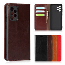 Capa de luxo leahter para samsung galaxy, a72 4g 5g flip capa protetora 2024 - compre barato