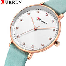 Curren relógio de pulso de couro feminino, relógio de pulso elegante quartz para mulheres à prova d'água 2024 - compre barato