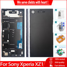 Original para sony xperia xz1 voltar bateria capa de metal habitação porta traseira caso com lente da câmera + quadro médio peças reparo ferramentas 2024 - compre barato