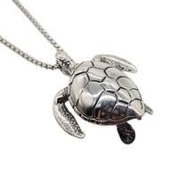 316 Stainless Steel Cute SEA TURTLE Charm Necklace Hip Hop Punk Jewelry Necklace Men Women Creative Animal Turtle Necklace 2024 - buy cheap