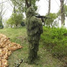Acecare ghillie terno camuflado verde, roupa camuflada para sniper selva caça paintball tático roupa de camuflagem cs área externa 2024 - compre barato