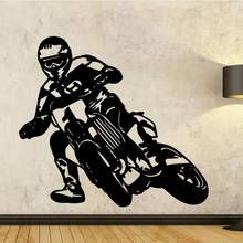 Adesivo de parede de vinil para motociclistas e motos, adesivo de decoração para quarto de criança x119 2024 - compre barato