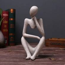 Creative Resin Statues Abstract Thinker People Statue Sculptures Figurine landscape DIY Decoration Craft Office Home Decoration 2024 - buy cheap