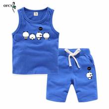 New Summer Children's Clothing Sets Baby Boys Fashion Cartoon Suit Teenager Casual  Cotton Sleeveless T-shirts+ shorts Sets 2pcs 2024 - buy cheap