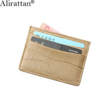 Alirattan Genuine Leather Credit ID Card Wallet High Quality Crocodile Pattern Card Case ID Card Holder Wallet Purse Pouch CD03 2024 - buy cheap
