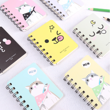 Mini Cartoon Cat Rollover Portable Coil Notebook Cute Facial Expression Loose-leaf Notepad Diary School Supplies Gifts Stationer 2024 - buy cheap
